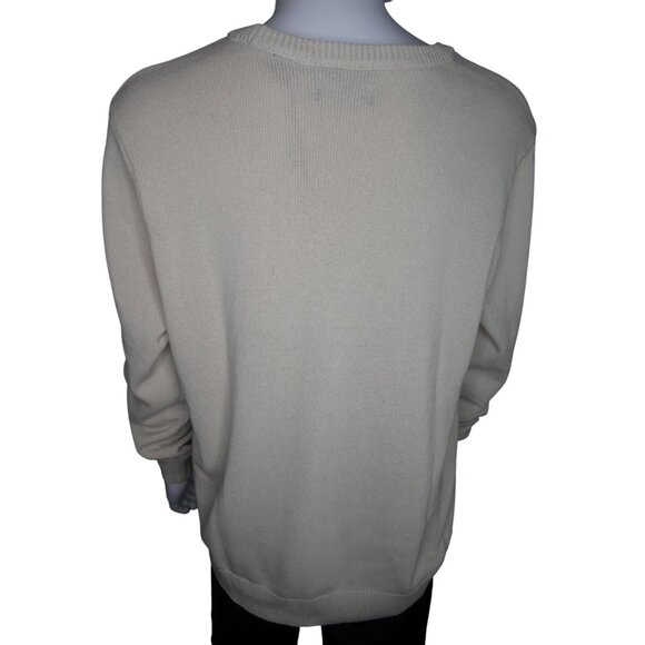 Chaps Men's Crewneck‎ American Flag Sweater Off White Size XL - Picture 6 of 11